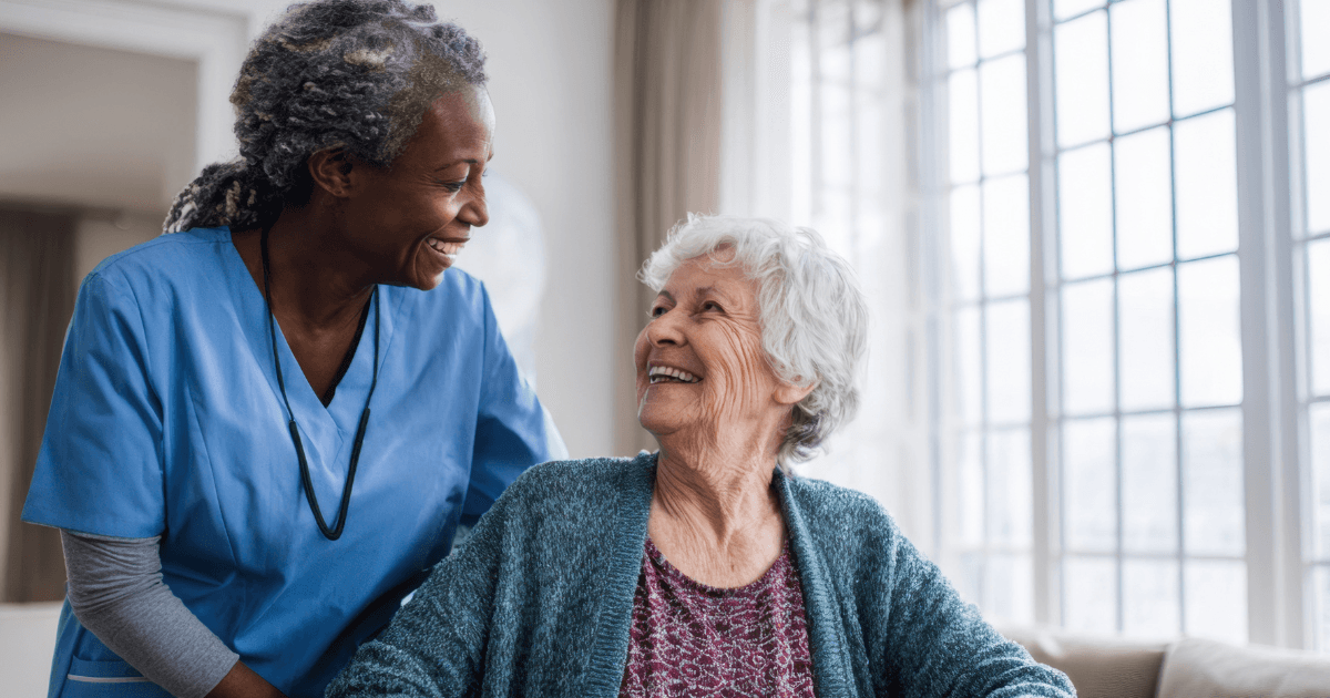Smiling elderly cancer patient