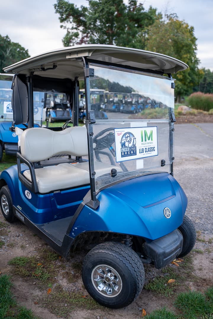 Golf cart ready for the 2026 Live Like Brent Classic.